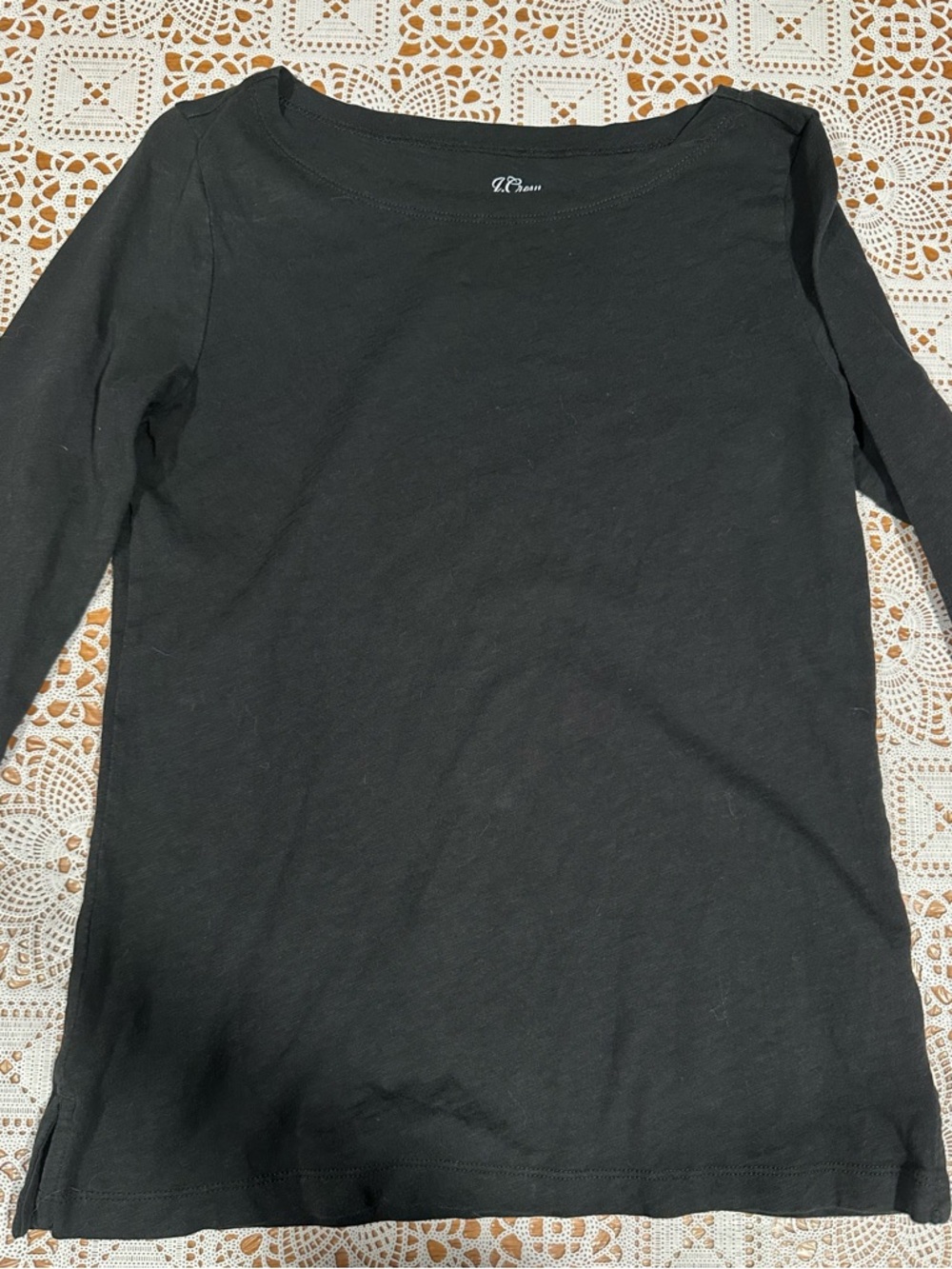 J. Crew Black Scoop Neck Long Sleeve Top - XS